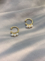 Tiny Pearl Gold Ear Cuff by ARIZUE