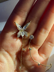 Rhinestone Butterfly Drop Earrings