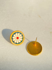 Vintage Round Daisy Earrings
