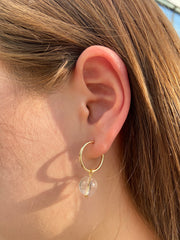 Crystal Ball Huggie Earrings