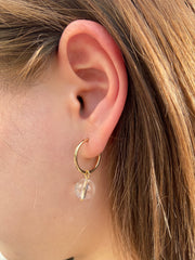 Crystal Ball Huggie Earrings
