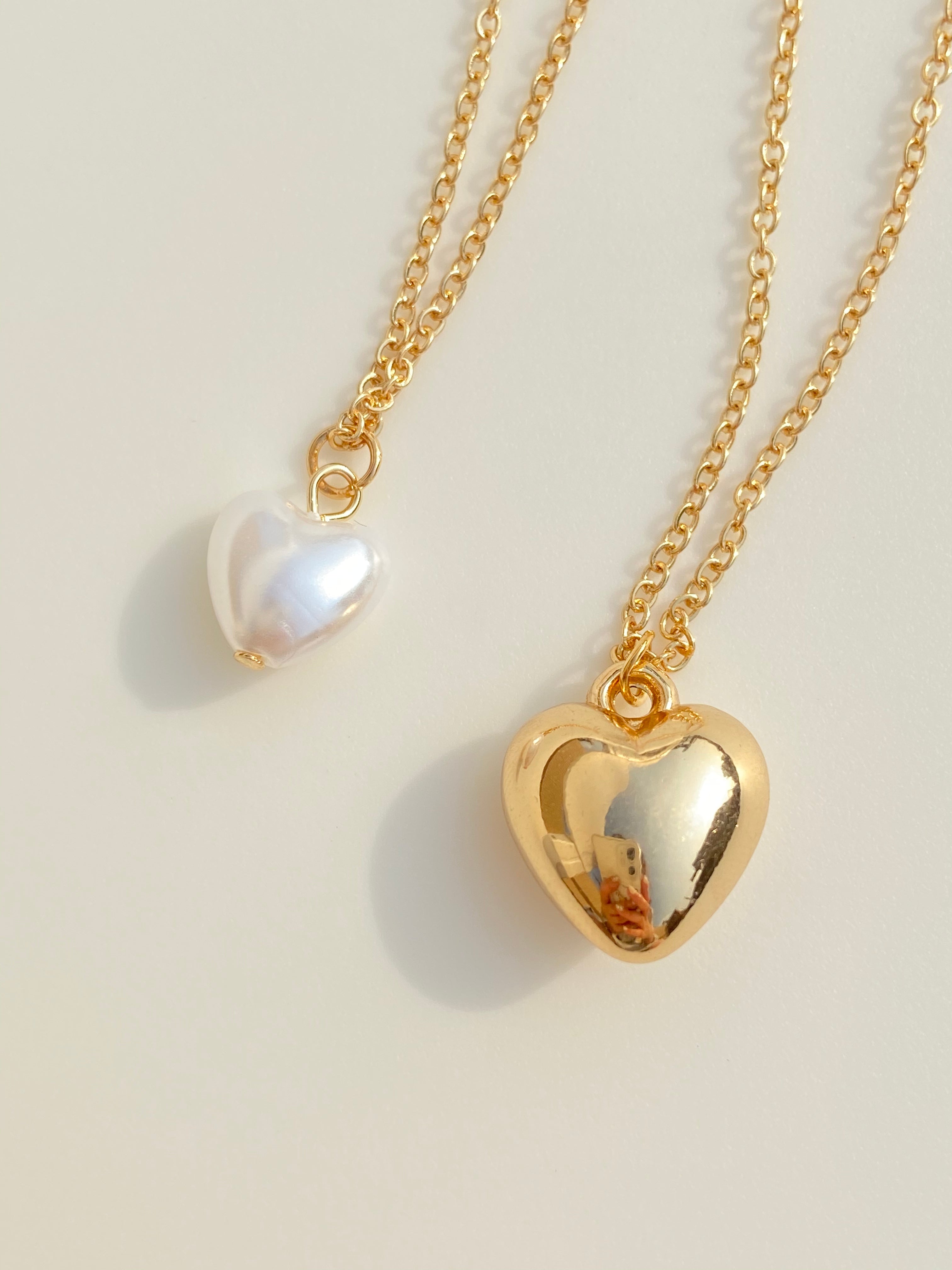 Double Heart Layered Gold Necklace