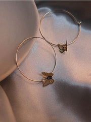 Loop Butterfly Hoop Earrings