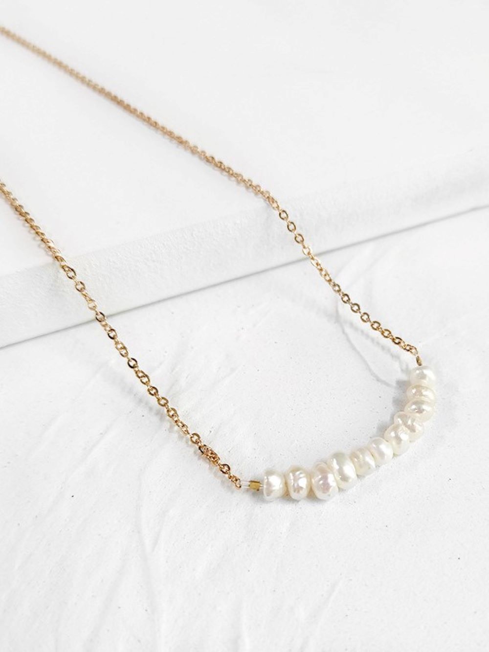 Gold Pearl Strand Necklace