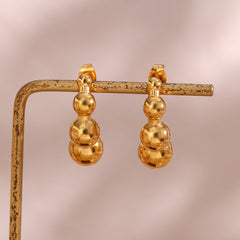 Golden Sphere Cascade Stud Earrings