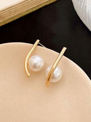 Simple Elegant Pearl Post Earrings