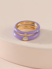 Colorful Enamel Stackable Ring Set